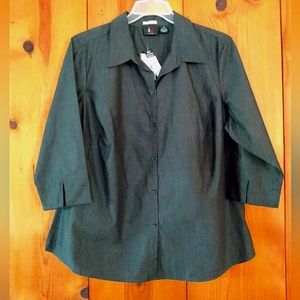 ALC 3/4 Sleeve Buttoned Shirt Wrinkle Free
